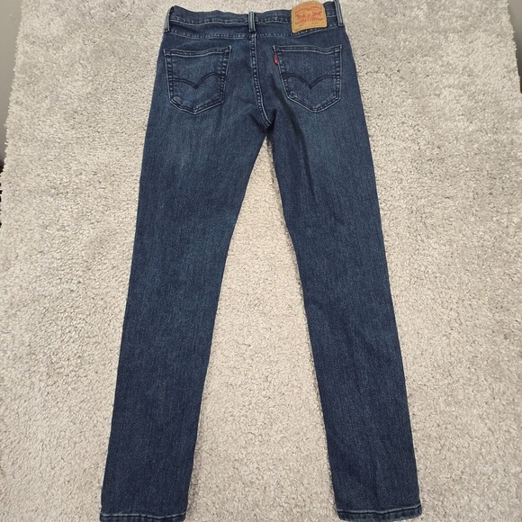 Levis 510 Jeans Mens 33x34 (Fits 30x33) Blue Skinny Dark Wash Denim - Picture 8 of 14